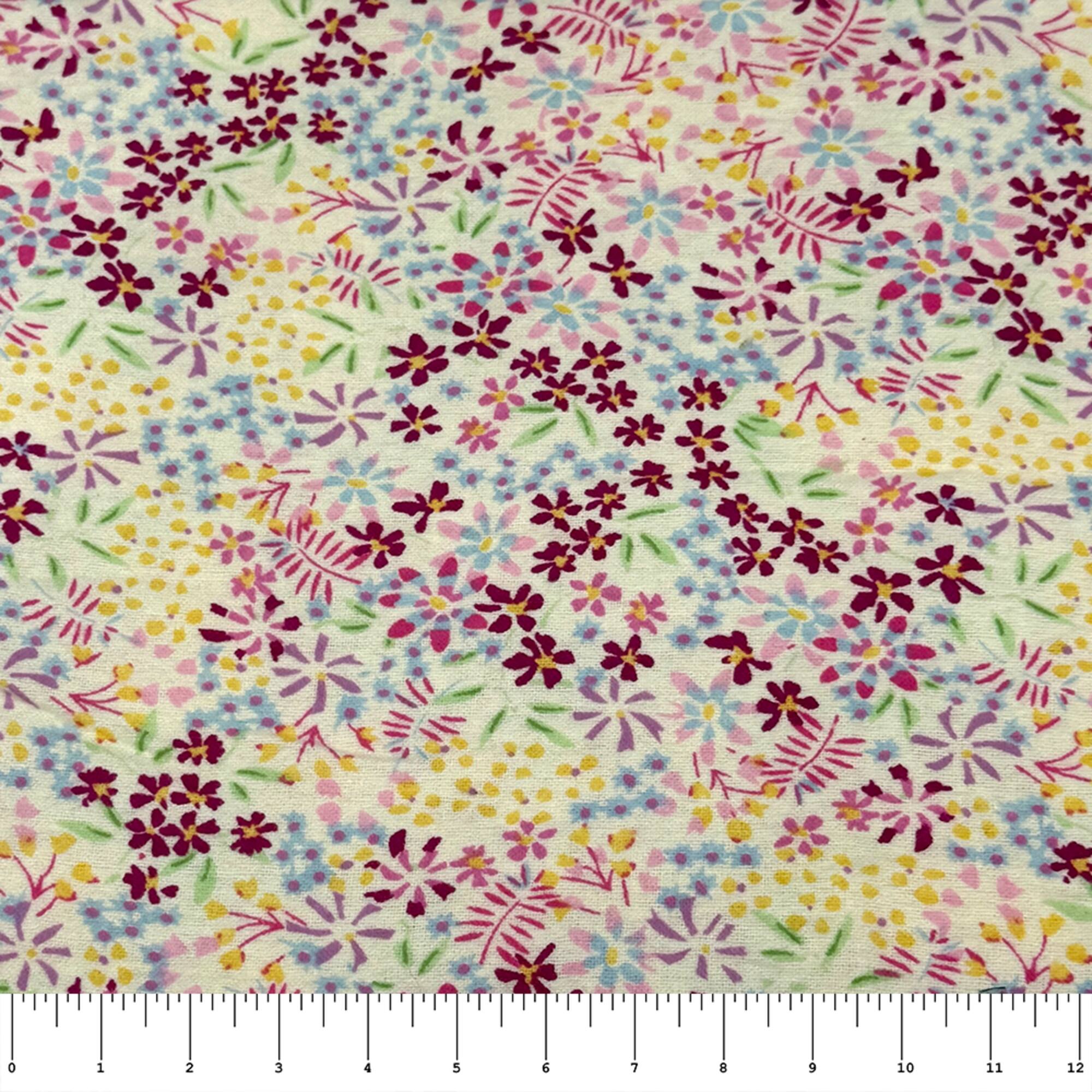 Feldman Pink Ditsy Floral Cotton Flannel
